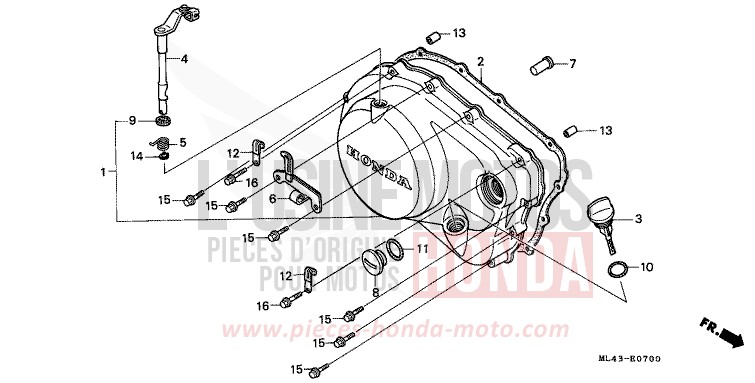 KURBELGEHAEUSEABDECKUNG von CB1300 Super Bold'or ABS MONZA RED (R110) von 1986